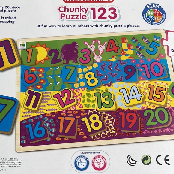Chunky puzzle 123 educational math helper homeschool tutor learning toy - Picture 3 of 9